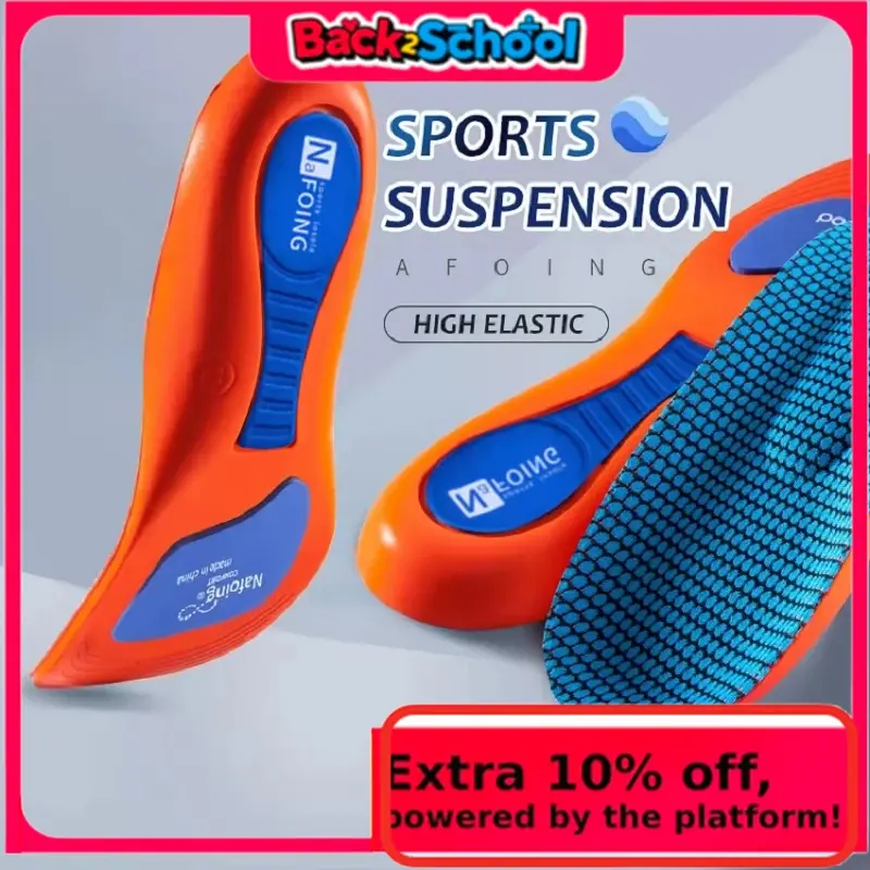 Orthotic Insoles Size 37 - 46 Unisex EVA Breathable Shock Absorbing Lightweight Cuttable for Running Basketball Daily Commute