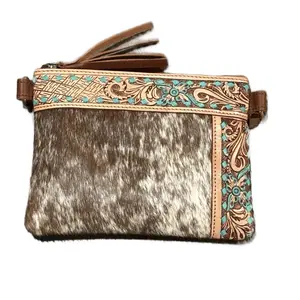 Brown & Teal Tooling crossbody/wristlet Brown & Teal Tooling crossbody/wristlet