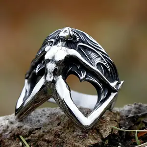 New 316L Stainless Steel Rings 3D Women Body Shape Gothic Punk Motorcycle Jewelry For Men Women
