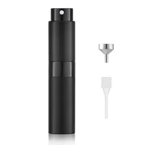 8ML Atomizer Perfume Spray Bottle for Travel, Empty Refillable Cologne Dispenser, Portable Sprayer (Matte Black)
