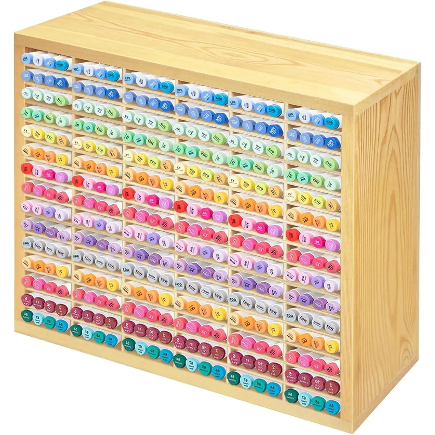 Marker Storage Organizer for 360 Markers,Wooden  Marker Holder with 90 Slots,Markers Pens Pencils Art  Storage Rack for Desk  Classroom Office Decor