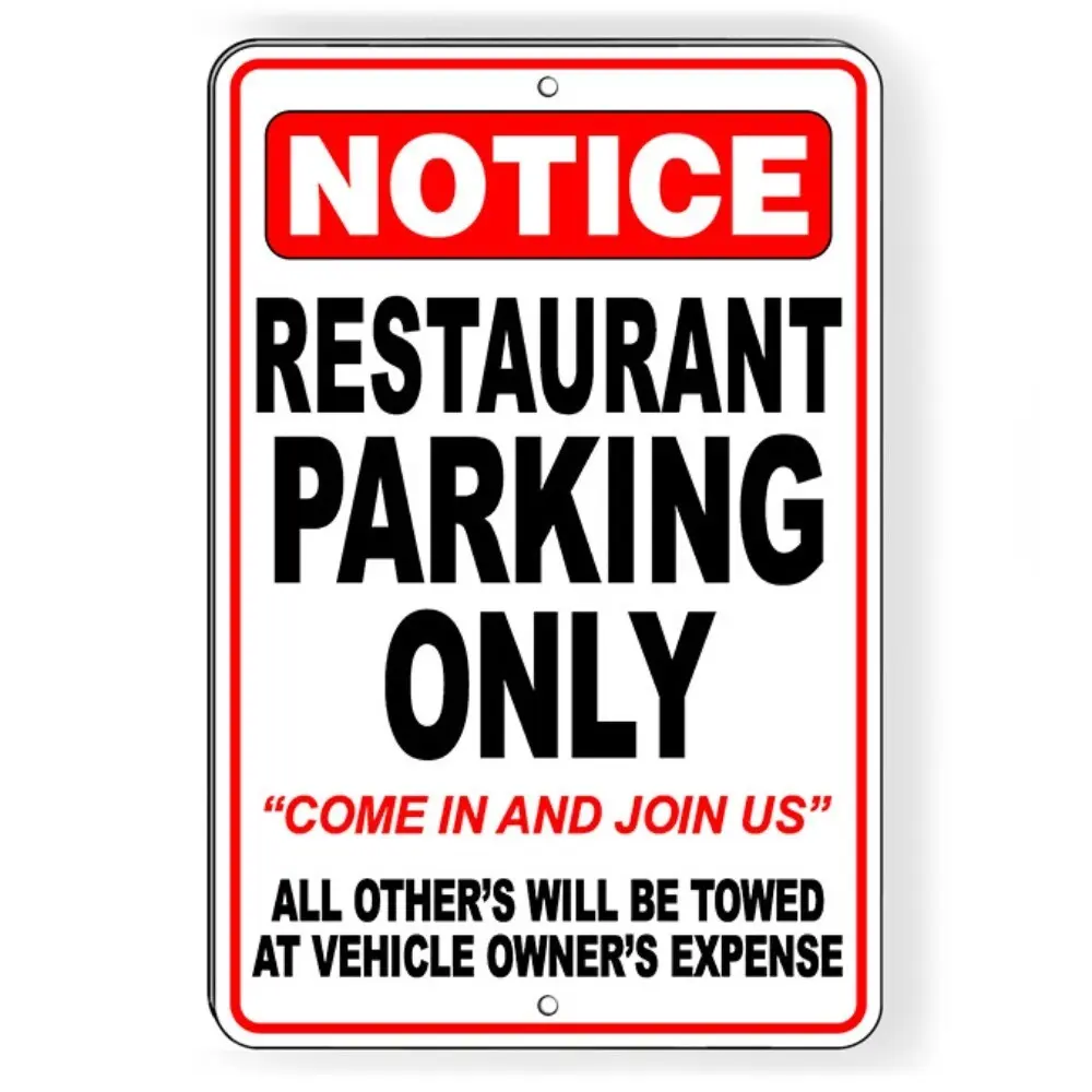 Aluminum Parking Sign for Restaurant Customers Only Violators Will Be Towed Heavy Duty Metal Outdoor Warning Sign