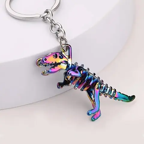 Cute Dinosaur Skull Design Keychain, 2024 Fashionable Creative New Novelty Keychain for Men & Women, Stylish Keychain, Cool Keychains, Keychain for Bags, Trendy Accessories for Bag, Backpack & Car Key, Fashionable Alloy Keychain