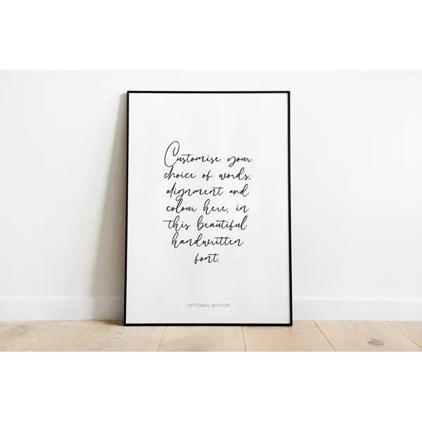 Custom Typography Print - Personalised Inspirational Quote Poster For Gallery Wall Decor - Vintage Style A3 A4 A5 Gift