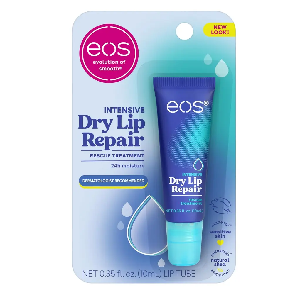 eos The Hero Overnight Lip Repair Treatment with Strawberry Extract, 24-Hour Moisture, 0.35 fl oz