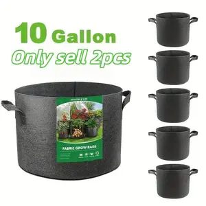 2 Pack Fabric Plant Grow Bags, 10/15 Gallon Versatile Size Options Breathable Handles, Ideal for Vegetable & Flower Gardening, Durable Design, Portable Garden Planters