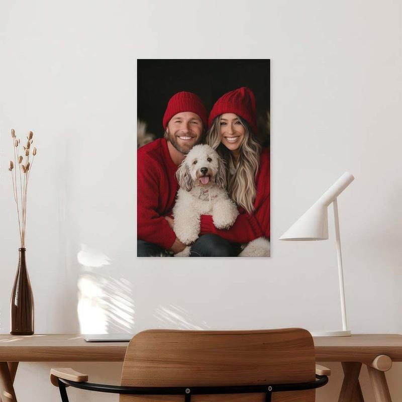 [Custom Gift] Personalized Custom Canvas Prints Custom Pine Frame Poster Wall Art Personalized Gifts for Couples Friends Bedroom Canvas Prints with Your Photos, Picture Image Prints Wall Hanging Decor, Christmas Gift