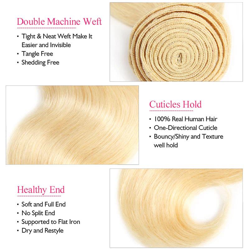 Glulaze 613 Blonde Bundles Of Human Hair Body Wave Human Hair Bundles Straight Hair Bundles Brazilian Hair SpringStatements