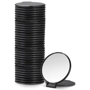 Compact Mirror Bulk, Round Makeup Mirror for Purse, Set of 36 (Black)