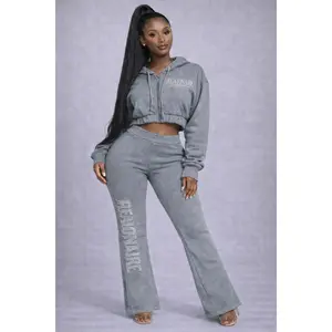 Realionaire Luxury Distressed  Crop Zip Jogger