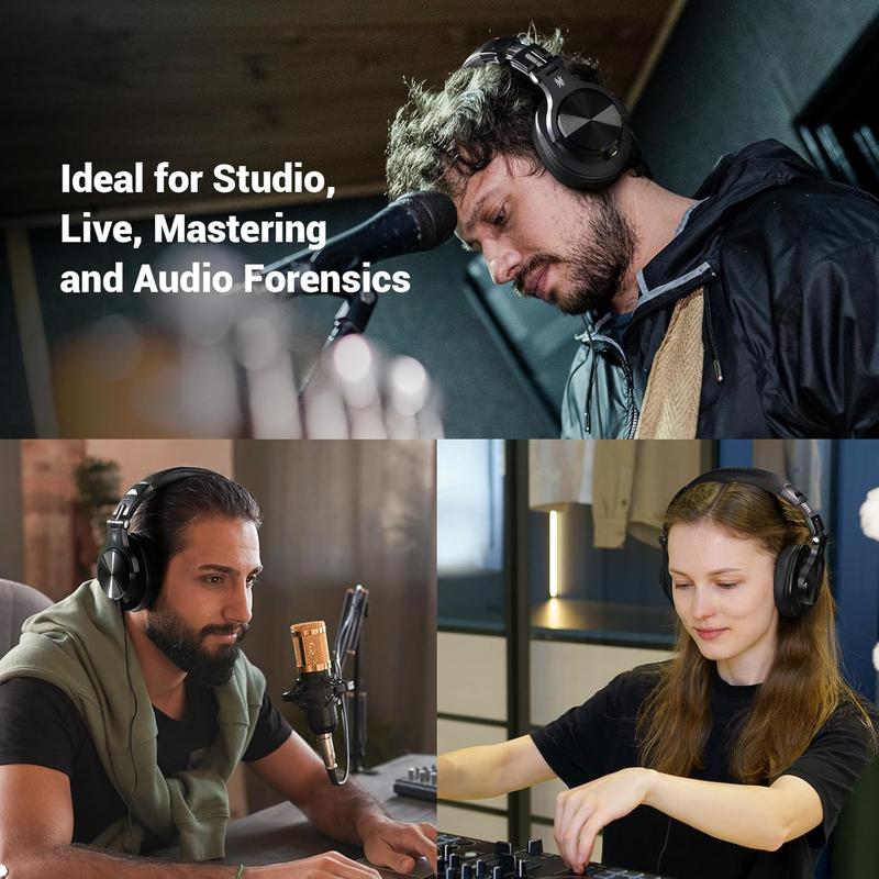 OneOdio Fusion A70 Bluetooth Over Ear Headphones with 72H Playtime Hi-Res Sound 40mm Driver 3.5mm & 6.35mm Audio Jack for DJ Studio Monitor Mixing Flip-to-Mute Rotating Boom Mic, 50mm Drivers, Wired 3.5mm for PC, PS5, PS4, Xbox Series X/S, Xbox one,Switch