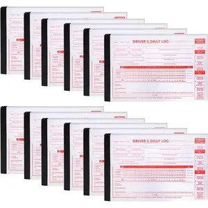 12 Pack Driver Daily Log Book 8.5" x 5.5" Daily Pre-Trip Checklist Driver's Log Book 2 Ply with Carbon Log Book with Vehicle Inspection Report and Simplified Recap for Truck Drivers Supplies
