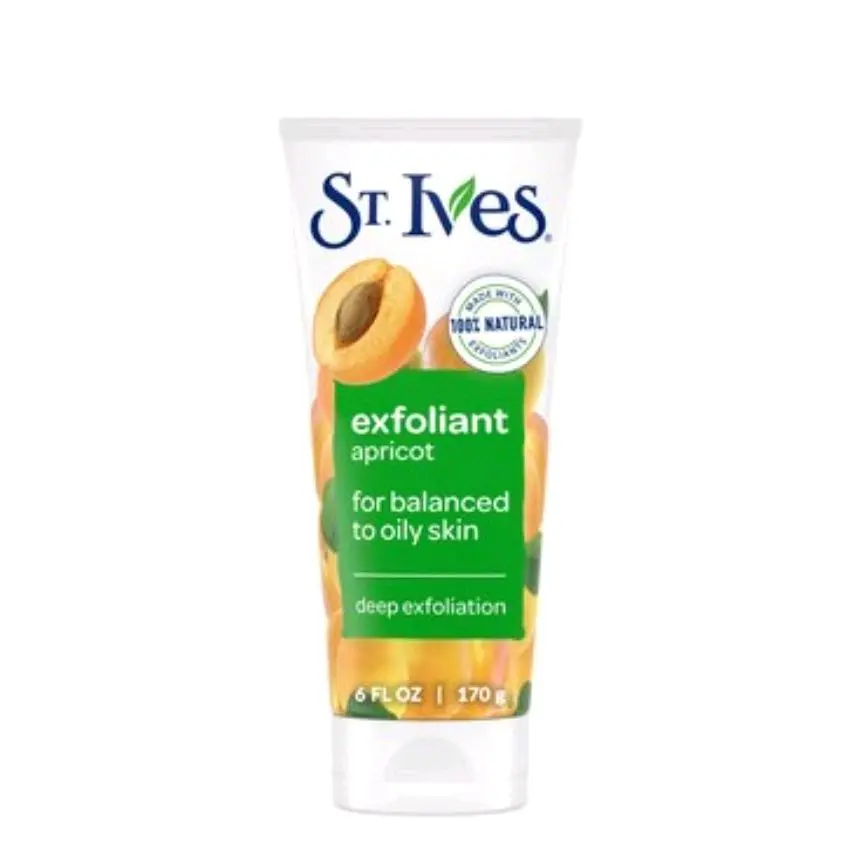 St. Ives Exfoliant Apricot Face Scrub 6 OZ for Balanced to Oily Skin Deep Exfoliation 100% Natural Ingredients
