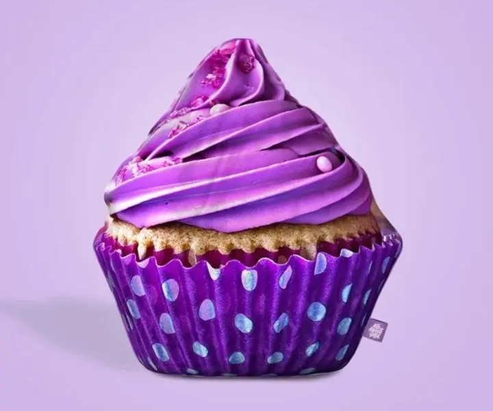 Violet Cupcake Pillow | All About Vibe – Cute 3D Cupcake Throw Pillow | Sweet Aesthetic Room Decor & Foodie Gift | Soft & Huggable, Made in USA