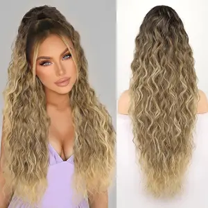 Long Curly  Wavy Ponytail Extension Claw 30" Curly Pony Tail Clip in Hair Extensions Fluffy Natural Looking Hair Extension Synthetic Hairpiece for Women Black