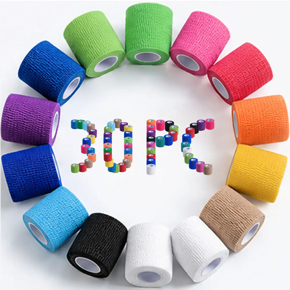 2 in x 5 Yds Self Adhesive Cohesive Bandage Wrap, Elastic Self-Stick Sports Tape for Wrist, Ankle & Pet Care