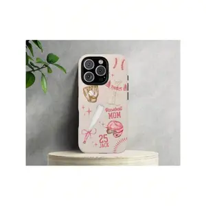 Baseball Bow Phone Case, Custom Sports Gift Unique Coquette Pink Design For Baseball Lovers Protective Phone Cover For Iphone 16 Pro ,Suitable For IPhone 17 Air