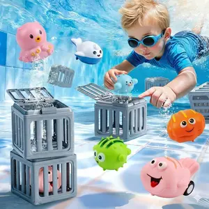 Funscape Kids Pool Diving Toys, Water Swimming Dive Pool Game, Toddler Bath Toy Play Set W/ Fish Box Floating Animals, Fun Outdoor Beach Lake Swim Summer Party Gift 3 4 5 6 7 8 10 12 Year Old Boy Girl