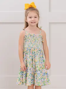 Flowerfield Twirl Smocked Ruffle Dress