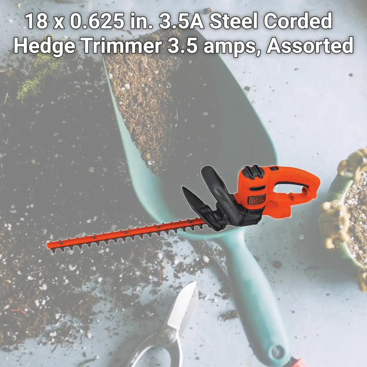 Black & Decker 7301575 18 x 0.625 in. 3.5A Steel Corded Hedge Trimmer 3.5 amps, Assorted
