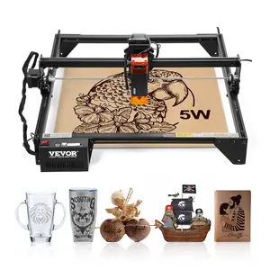 VEVOR Laser Engraver, Summervibes, 5W Output, Laser Engraving Cutter Machine, 14.9 x 15.7 in/38 x 40 cm Working Area, 10000 mm/min Movement Speed, Compressed Spot with Eye Protection, for Wood, Certain Metal
