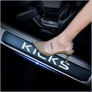 Pcs Car Door Sill Protector for Nissan Kicks, Carbon Fiber AntiScratch Guard for Nissan Kicks Accessories SelfAdhesive Car Door & Sill ProtectorWhite