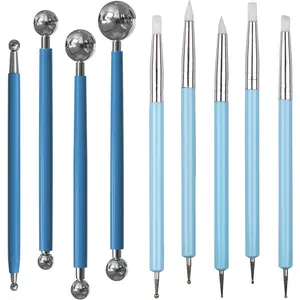 Silicone Clay Sculpting Tool, Ceramic Clay Ball Stylus Dot Painting Tools, Pottery Embossing Tool for Rock, Nail, Blending, Drawing, Modeling