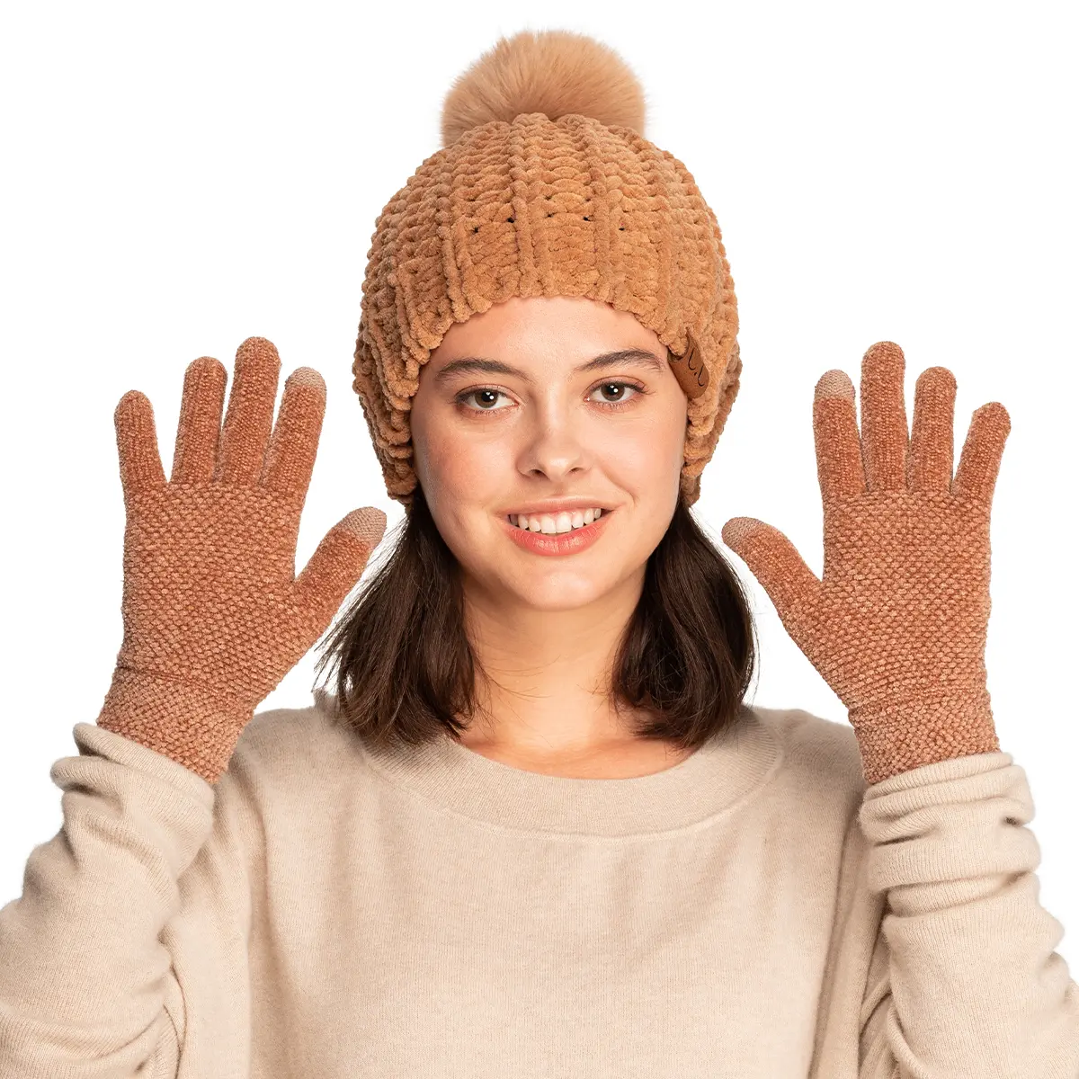 C.C Women's Ultra-Soft Chenille Gloves – Luxuriously Warm, Cozy, and Stylish Winter Essential for Effortless Cold-Weather Comfort