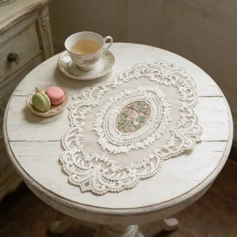 1pc Handmade Crochet Round Tablecloth, Vintage Hollow-out Home Decor 1pc Handmade Crochet Round Tablecloth, Vintage Hollow-out Home Decor