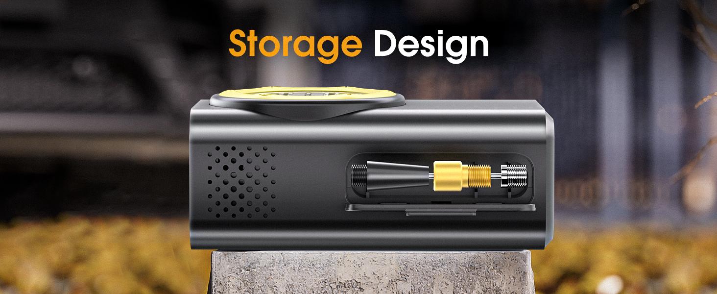 Portable Car Tire Inflator with Digital Gauge - 15000mAh Cordless Air Compressor | Fast Inflation Emergency Pump for Car Tires, Motorcycles & Bikes