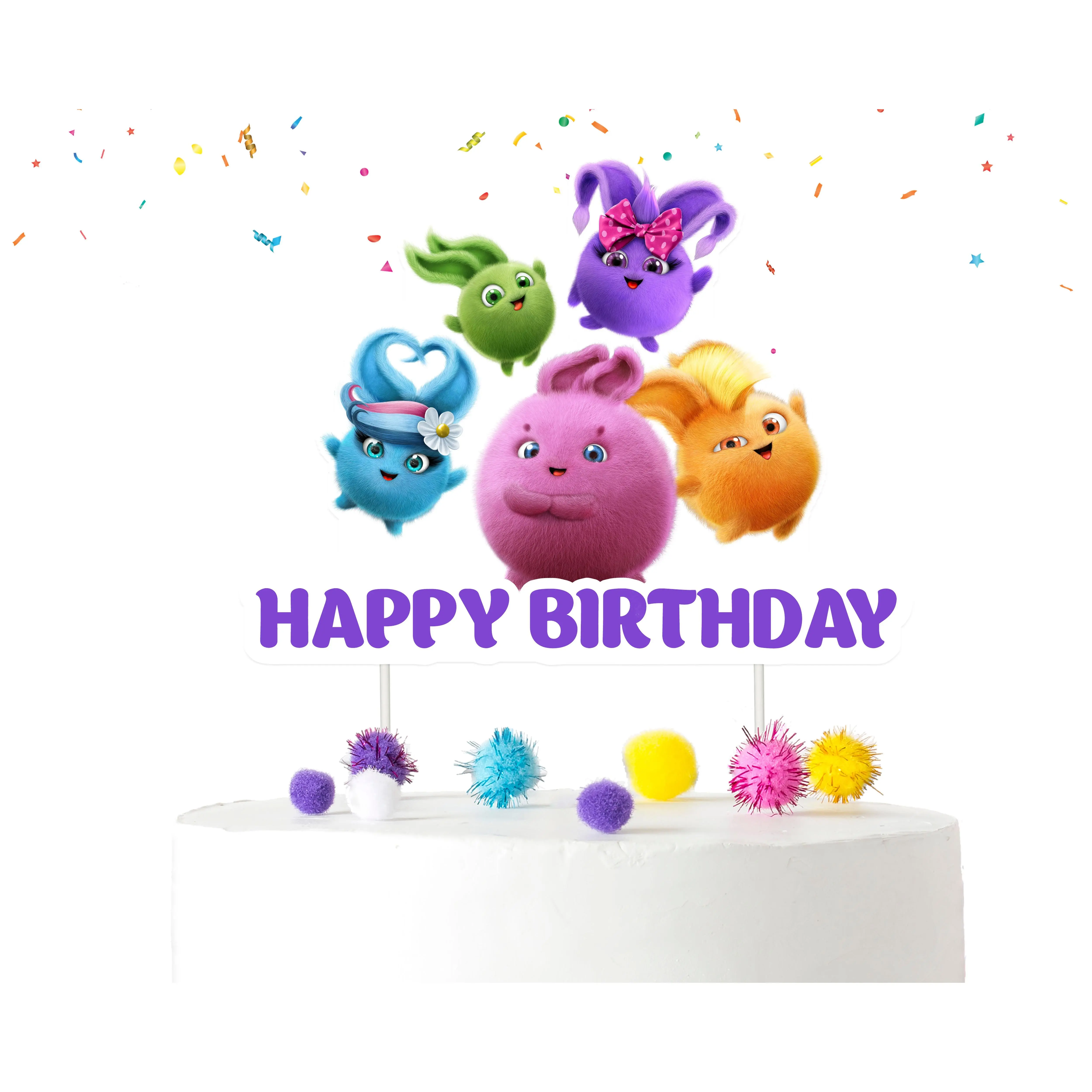 Sunny Bunnies Cake Topper - Add a Playful Spark to Your Party Dessert!