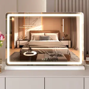 LED Illuminated Makeup Mirror with Built-in lights, Small Smart Touch-Controlled Makeup Mirror with Adjustable lighting.