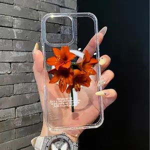 Magnetic Soft TPU Protective Casing for iPhone 11-16 Pro Max Cellphone, MagSafe Fit, Orange Lilies Bouquet Aesthetic Design, Lightweight Stylish Handheld Devices Accessory, Anti-Scratch Resistance, Magnetic Closure