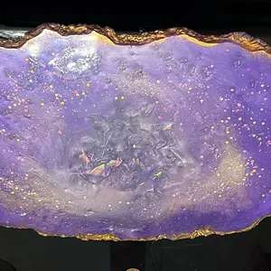 Resin geode meditation/alter table tray.