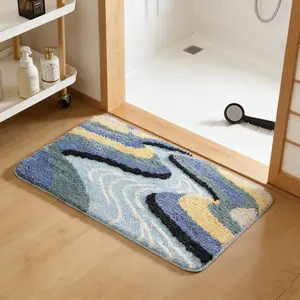 Lancai Yanguo Non-Slip Bathroom Mat, Super Absorbent Rug, Flocked Material, Ideal for Shower and Bathtub, 40x60cm/50x80cm