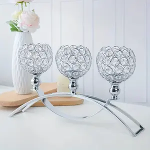 3 Arm Metal Candelabra Centerpiece Candle Stand for Kitchen Table Home Decor Wedding Party Anniversary Christmas Decoration