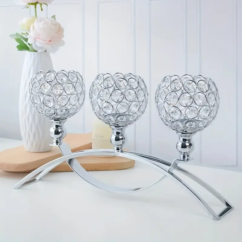 3 Arm Metal Candelabra Centerpiece Candle Stand for Kitchen Table Home Decor Interior Decoration Accessories Wedding Party Anniversary Christmas Decoration Candle Holders For Table Centerpiece Candle Holder Centerpieces