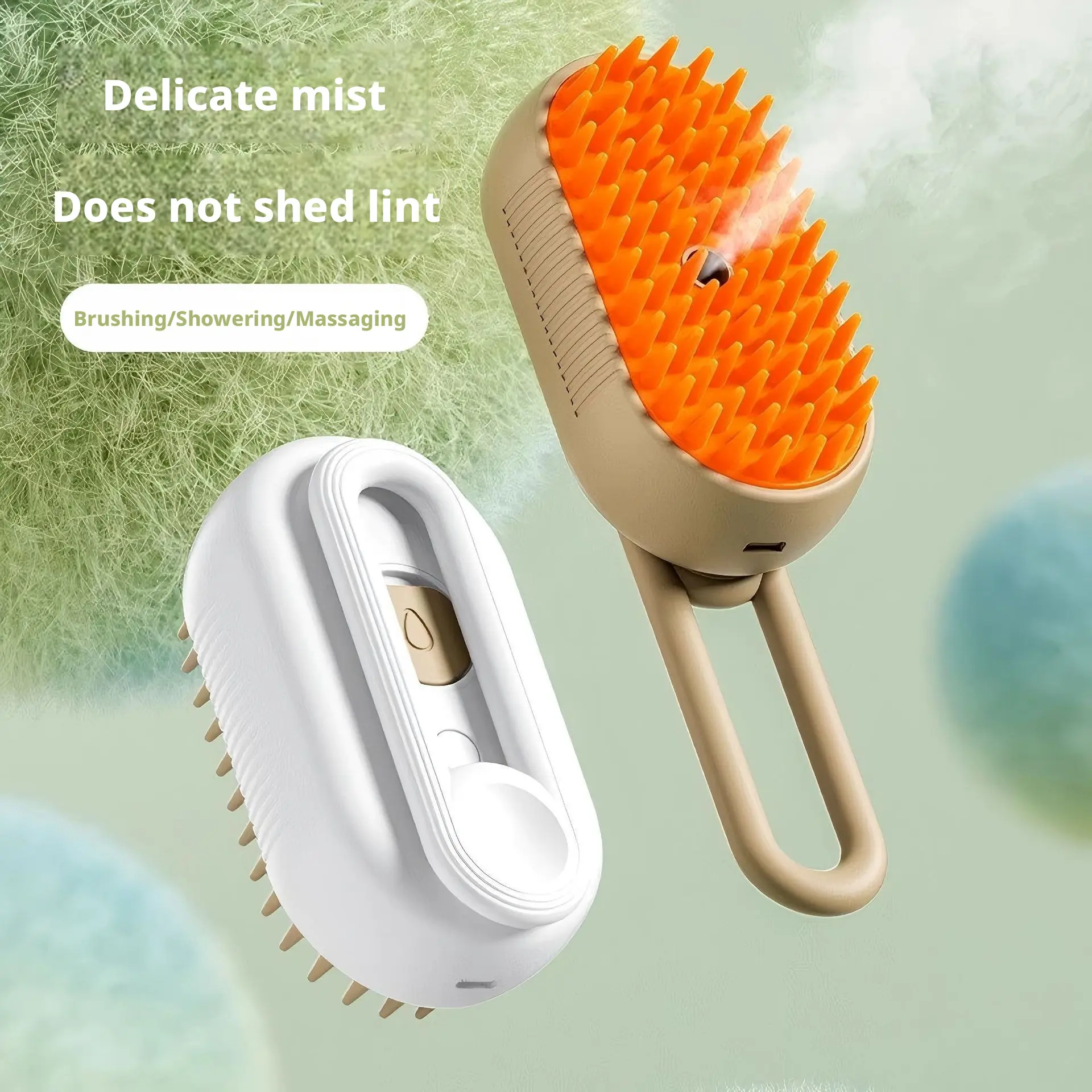 3-in-1 Electric Spray Steam Brush for Dogs & Cats, Newly Upgraded Pet Grooming Tool with Hair Removal, Massage Functions slicker shedding