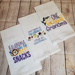 Tea kitchen embroidered towels - Water Absorbent