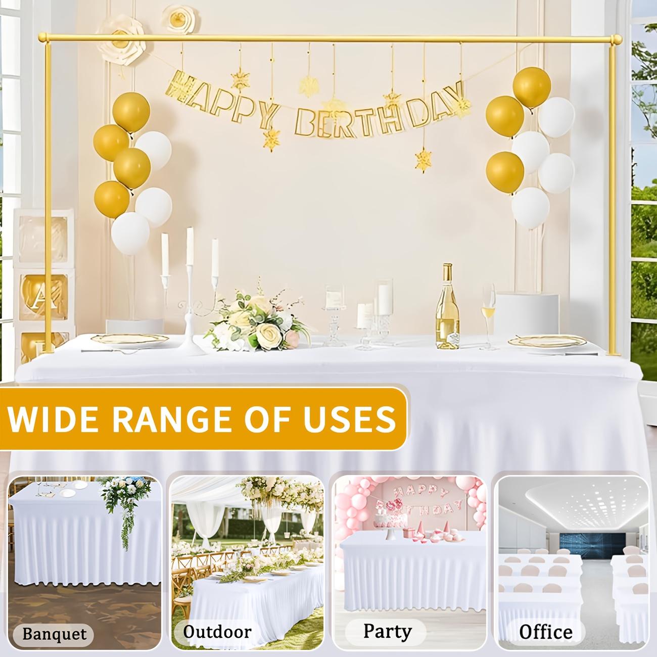 Rectangular Tablecloth Decoration with Skirt - Wrinkle-Resistant Table Cover in Black/White for Weddings, Birthdays, Anniversaries, Graduations, Easter, Hanukkah, Thanksgiving Events