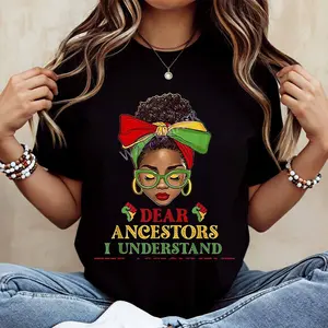 Dear Ancestors I Understand The Language Print T Shirt  Casual Loose Fit For Everyday Wear And Sports Activities