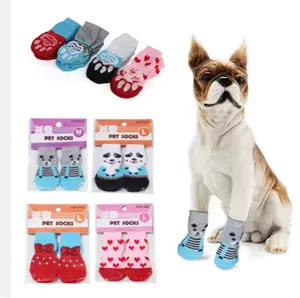 Non-Slip Pet Socks for Dogs and Cats - 4 PC Set Universal Design Comfortable Secure Footwear for Walks Playtime