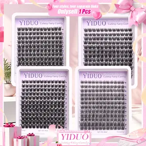 YIDUO Lash Clusters, Wispy Eyelash Extensions 10-18mm Individual DIY Cluster Lashes, Soft Comfortable Thin-Band Dramatic Eyelash Clusters