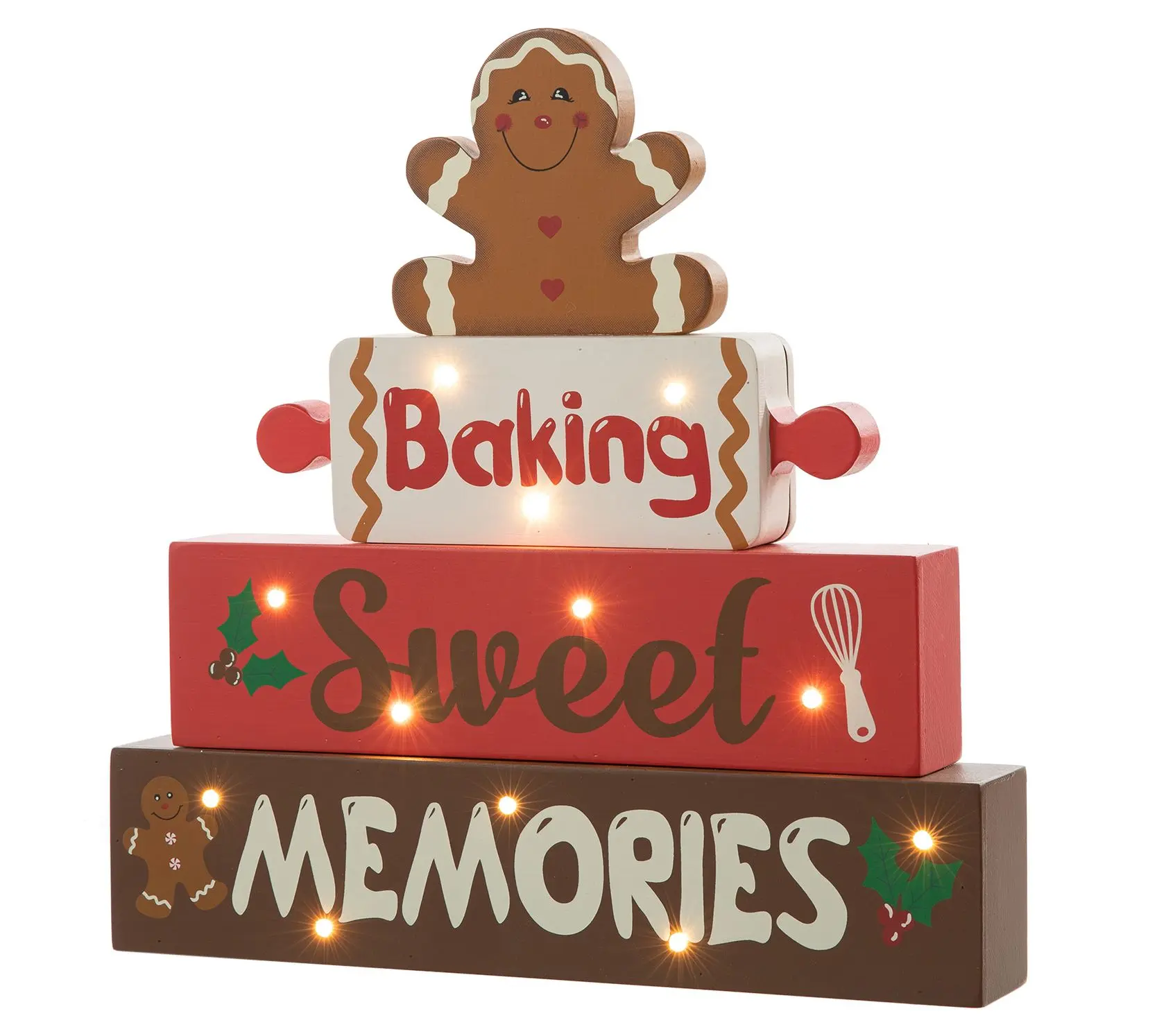 Glitzhome 12"H Lighted Christmas Gingerbread Man Table Decor Glitzhome 12"H Lighted Christmas Gingerbread Man Table Decor