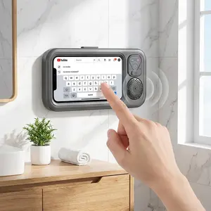 Bathroom, Shower, Pool & Beach, Hands-Free for Movies & Music, Bath Lover Gift  Waterproof Shower Phone Holder with Bluetooth Speaker – 360° Rotation, IPX7 Waterproof for Bathroom, Pool & Beach, Hands-Free Mount for Movies & Music, Perfect Bath Lover Gift