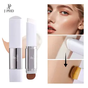 J-PHD Cover Cream Stick V White -  Color-Changing Foundation Stick with Volufiline - Medium to Full Coverage Dewy Finish Base Makeup - Dual-Ended with Detachable Brush (13g, 0.04 oz)