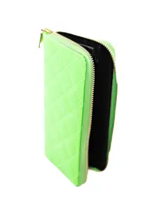 Neon Dreams Patent Quilted Wallet