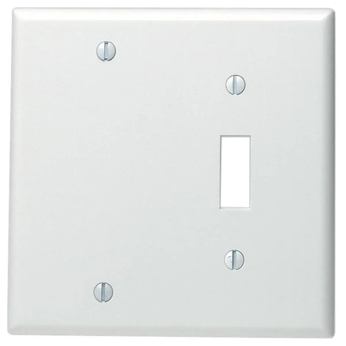212 MAIN White 1-Gang 1-Toggle Light Switch & Blank Slot Wallplate - Thermoset, UL Certified, CSA Standards Compliant, 5.5in Width, 6in Height, Box-Mount Residential Audio & Video Accessory for Phones & Electronics