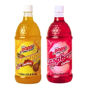 New! Enjoy Pops Combo Deal: (2 x 1 Litre bottle) - Pineapple + Raspberry Drink Concentrate – Authentic Fijian Flavor !!!