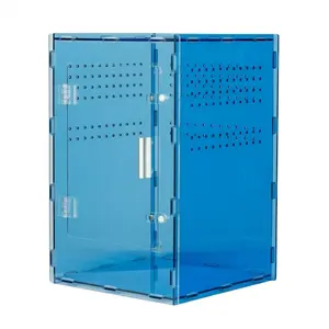 MonsterBox Enclosure's 8x8x12 Acrylic Reptile Tank Cyberpunk Blue Terrarium for Geckos & Small Reptiles Inspired by New Caledonia Rainforest High Wall Enclosure Enclosed